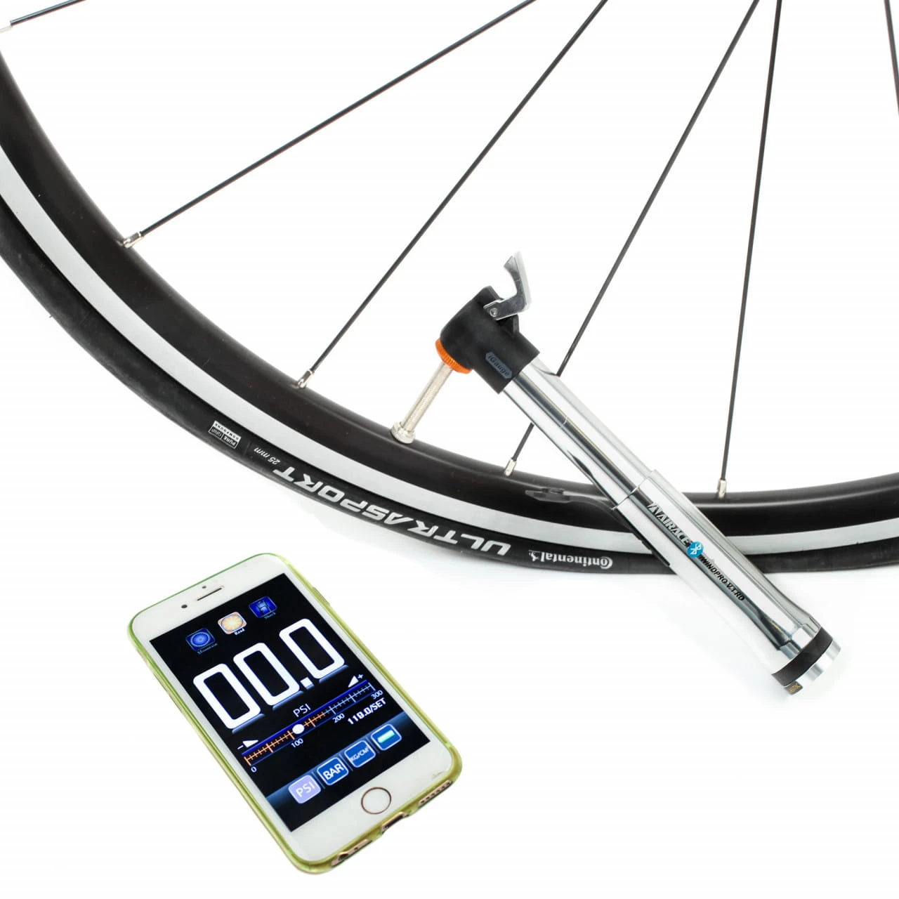 Airace IWindpro V1 ROAD Bluetooth-Minimpumpe Mit Digitaler App-Anzeige Bis 8 Bar (120 PSI) - Image 2