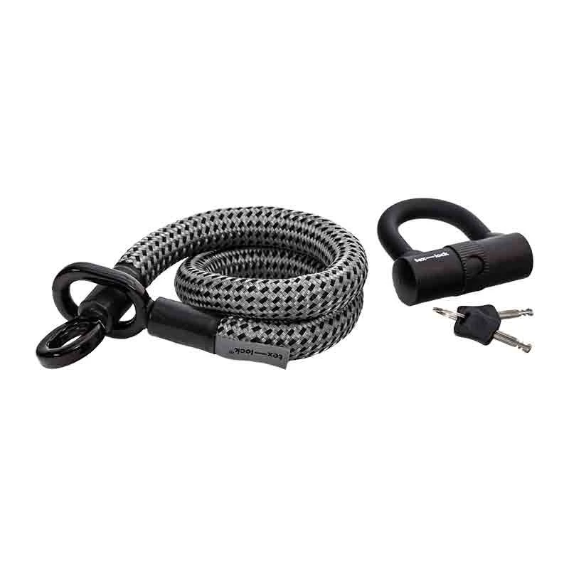 Tex-Lock Eyelet 2.0 Mini-Bügelschloss Aus Textilseil - Gr. S, Grau-Schwarz