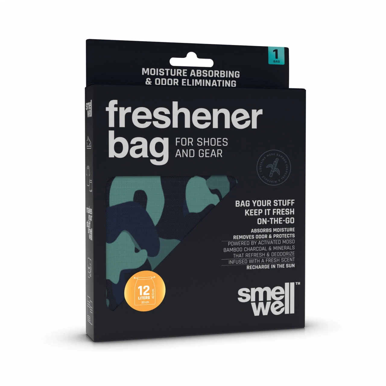 SmellWell Freshener Bag Anti-Geruch- Und Anti-Feuchtigkeits-Turnbeutel - 12 Liter, Camo - Image 2