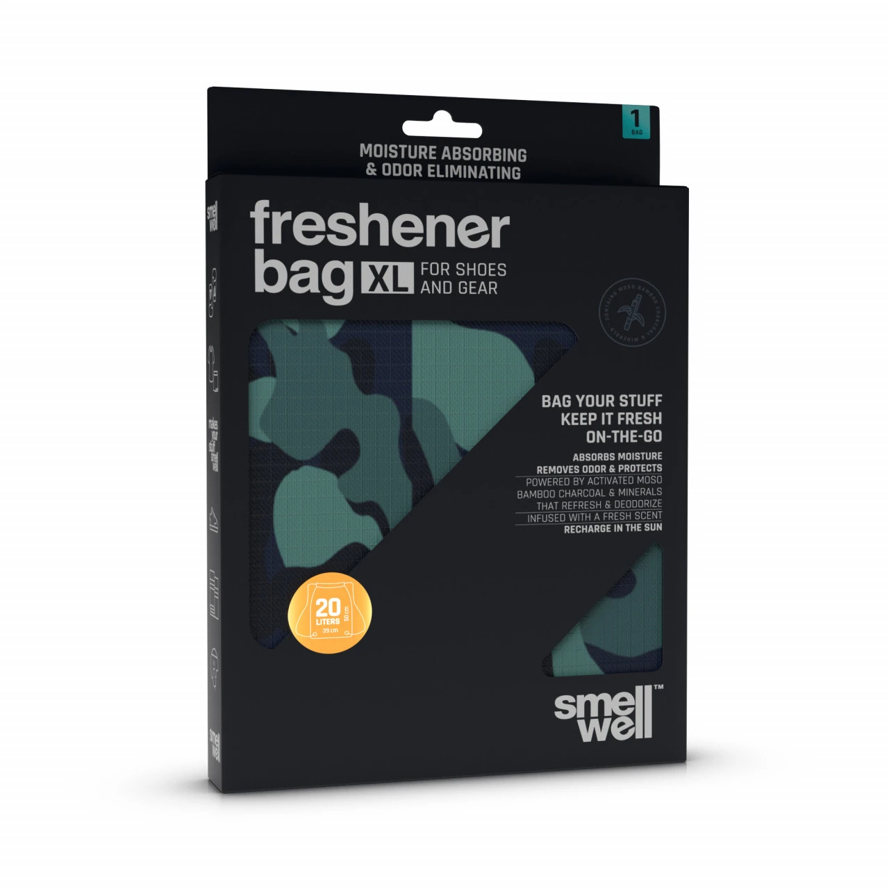 SmellWell Freshener Bag XL Anti-Geruch- Und Anti-Feuchtigkeits-Turnbeutel - 20 Liter, Camo - Image 2